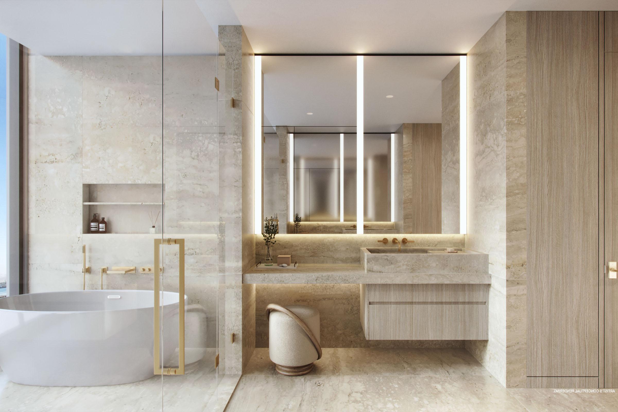 Rendering of St 瑞吉斯 Residences Miami Primary Bathroom